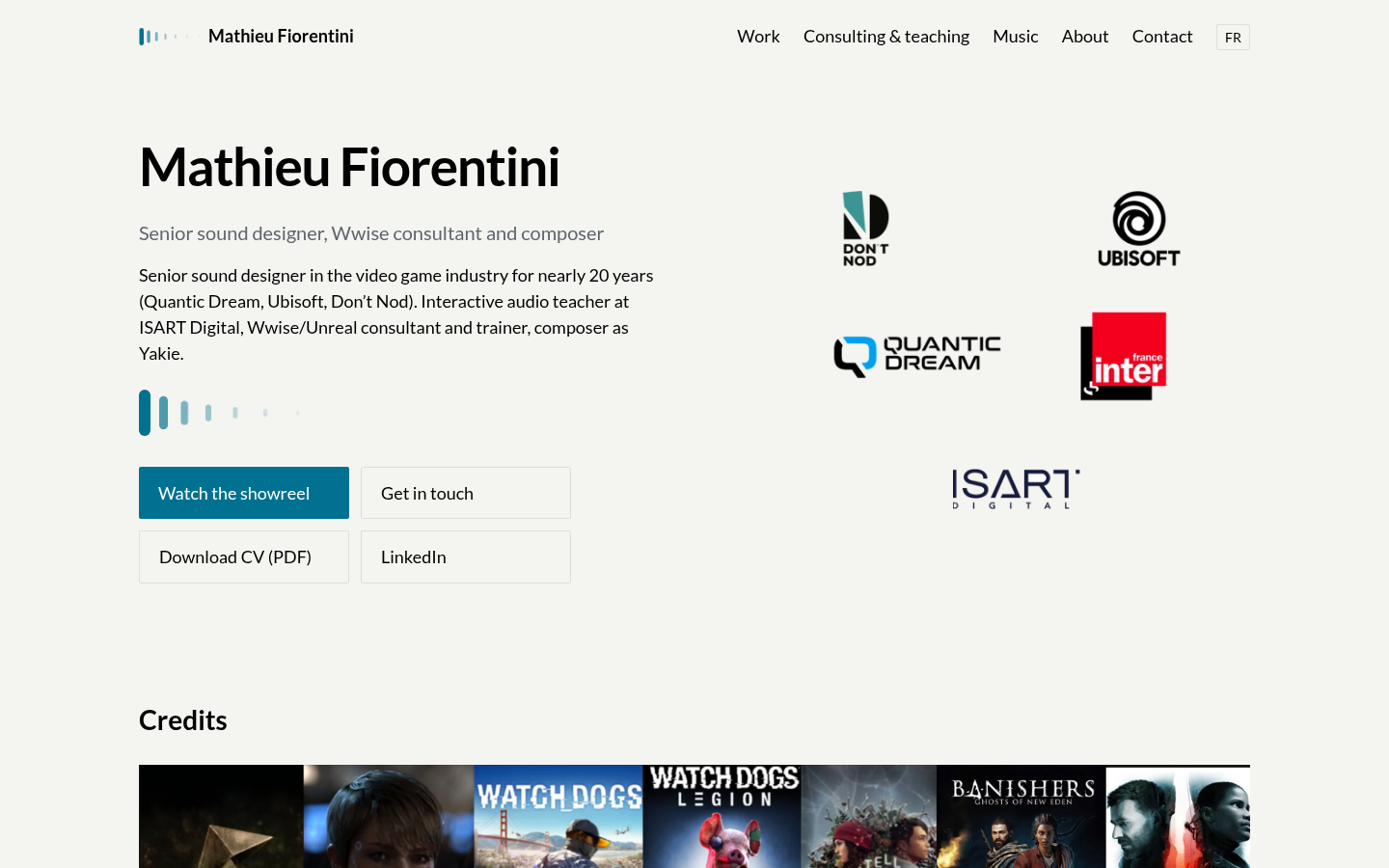 Le site fini : page d'accueil d'earlyreflect.com avec hero, logos clients et crédits